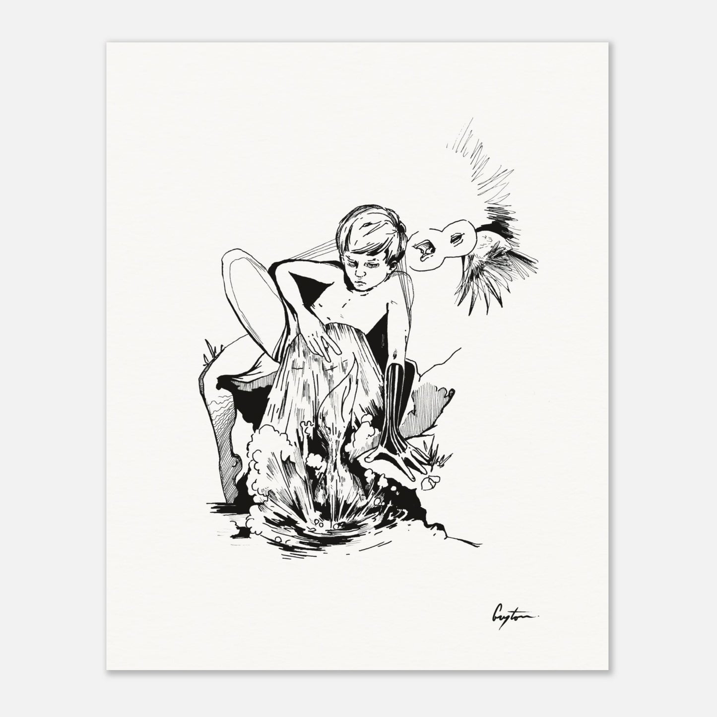 hey kid A - Museum-Quality Matte Paper Poster 20x25 cm / 8x10″ Print Material CreatorCollective