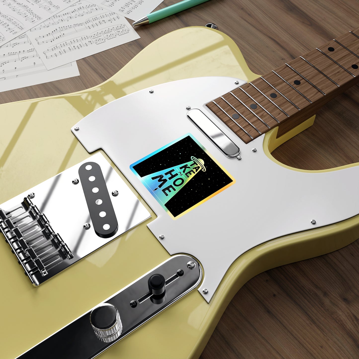 UFO - Holographic Die-cut Stickers Paper products Printify