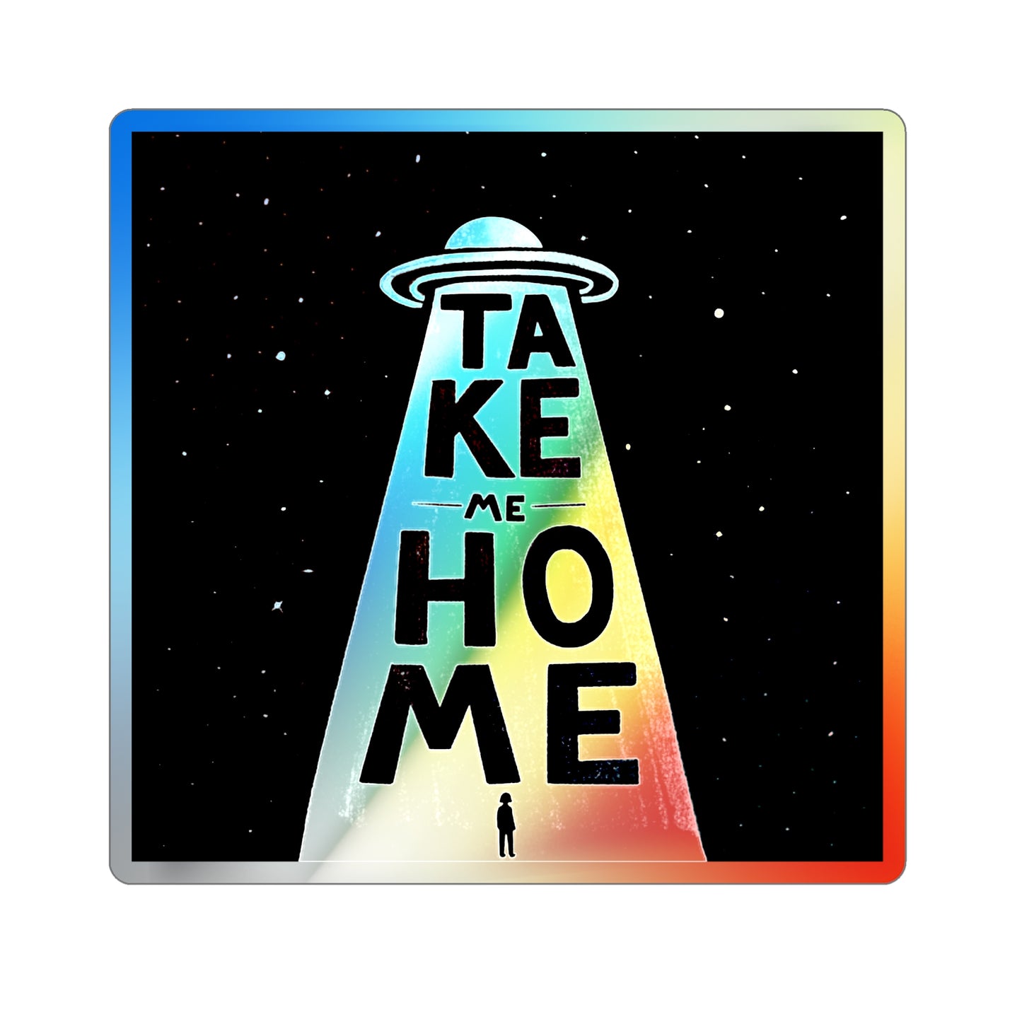 UFO - Holographic Die-cut Stickers Paper products Printify 2" × 2" Die-Cut Holographic