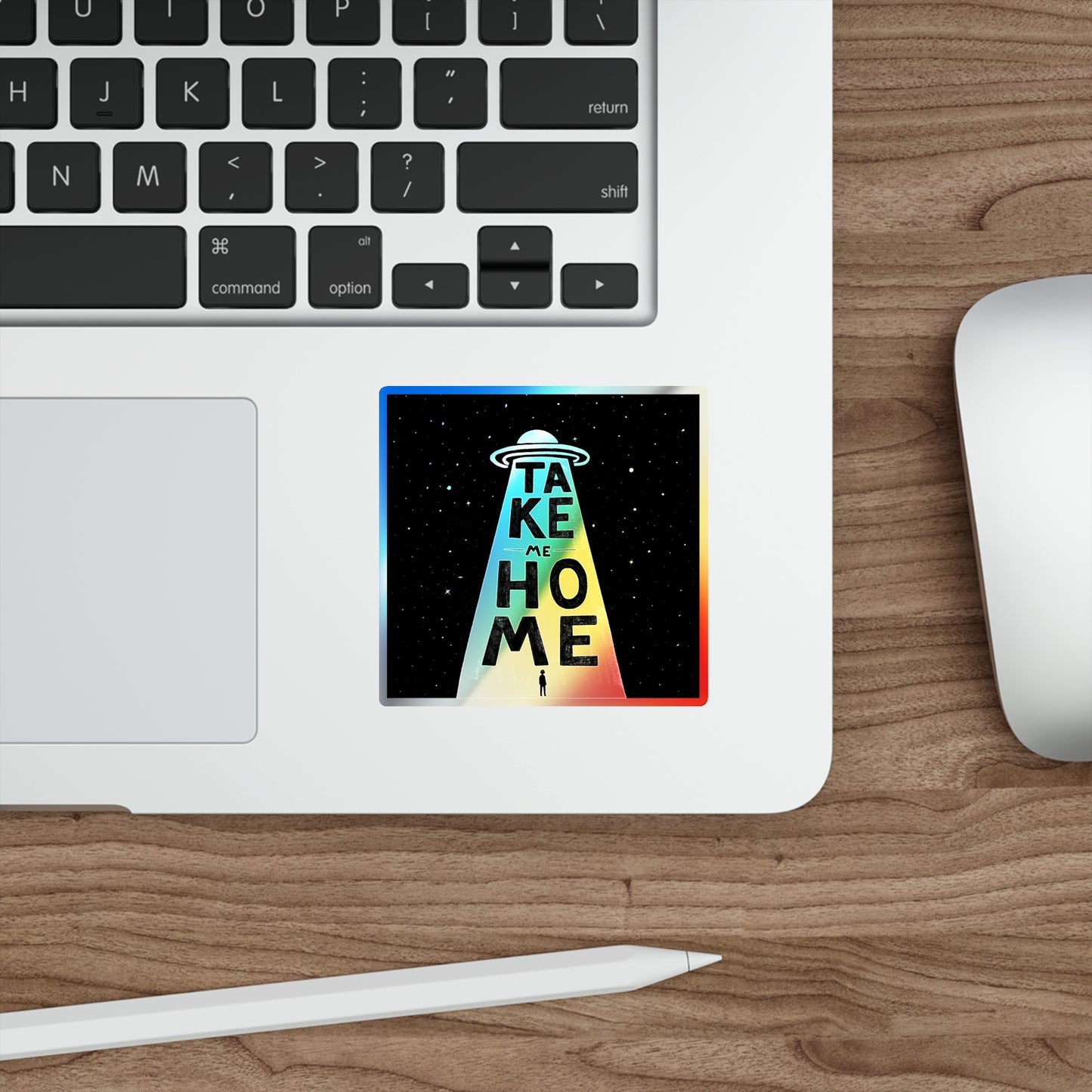 UFO - Holographic Die-cut Stickers Paper products Printify