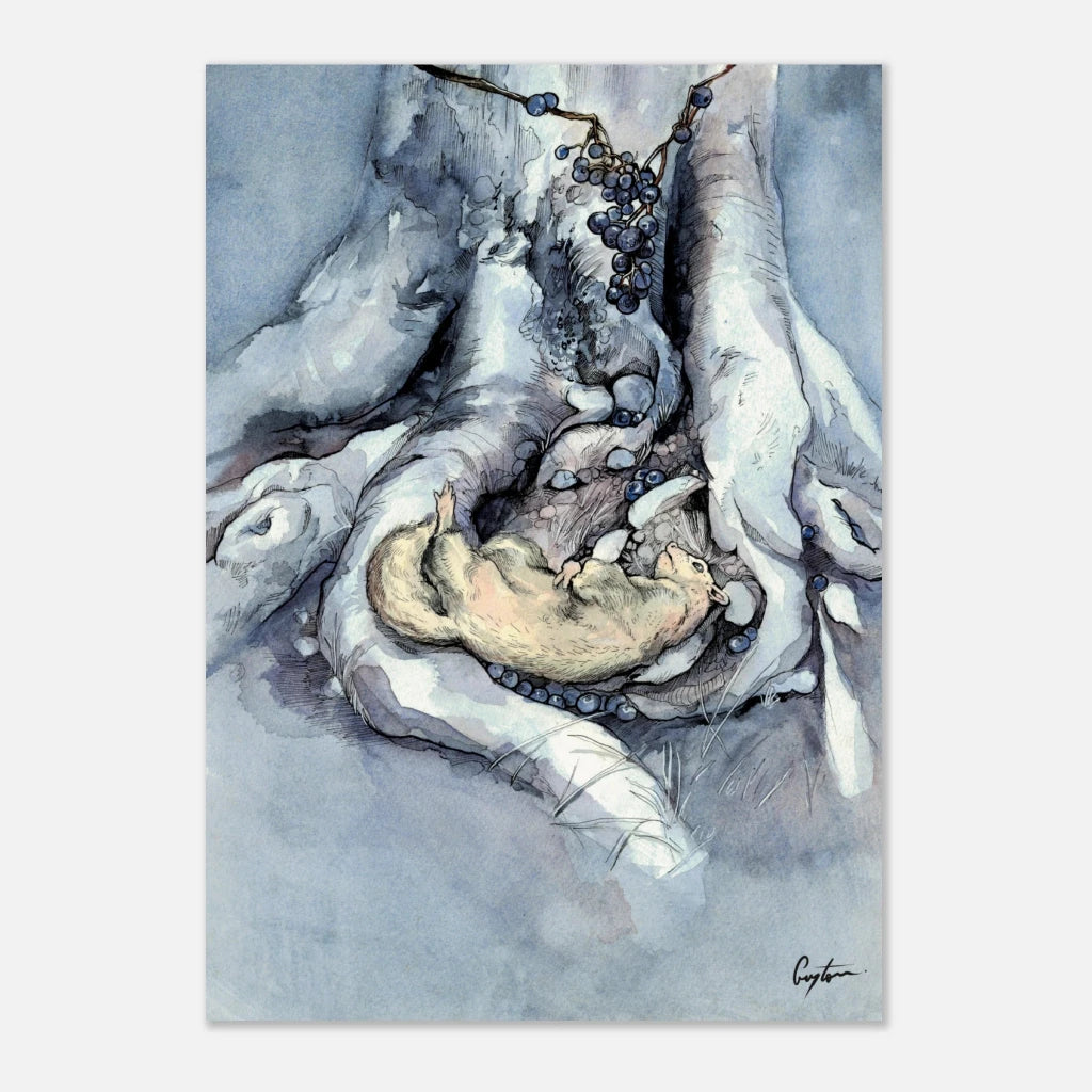 White Ferret - Museum-Quality Matte Paper Poster A4 21x29.7 cm / 8x12″ Print Material Creator Collective