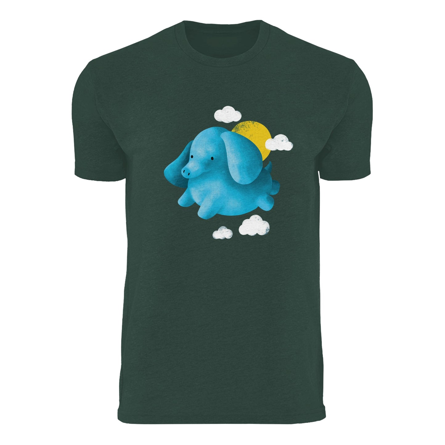 Elephant - Unisex Heavyweight Crewneck T-Shirt Print Material Creator Collective S royal pine