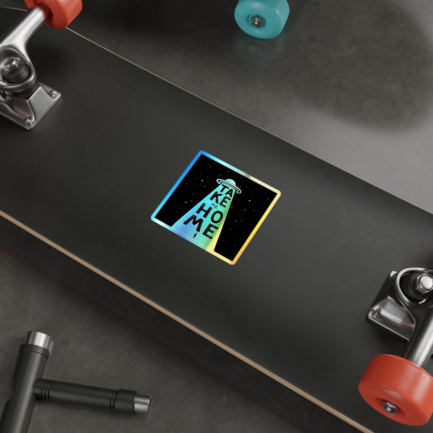 UFO - Holographic Die-cut Stickers Paper products Printify