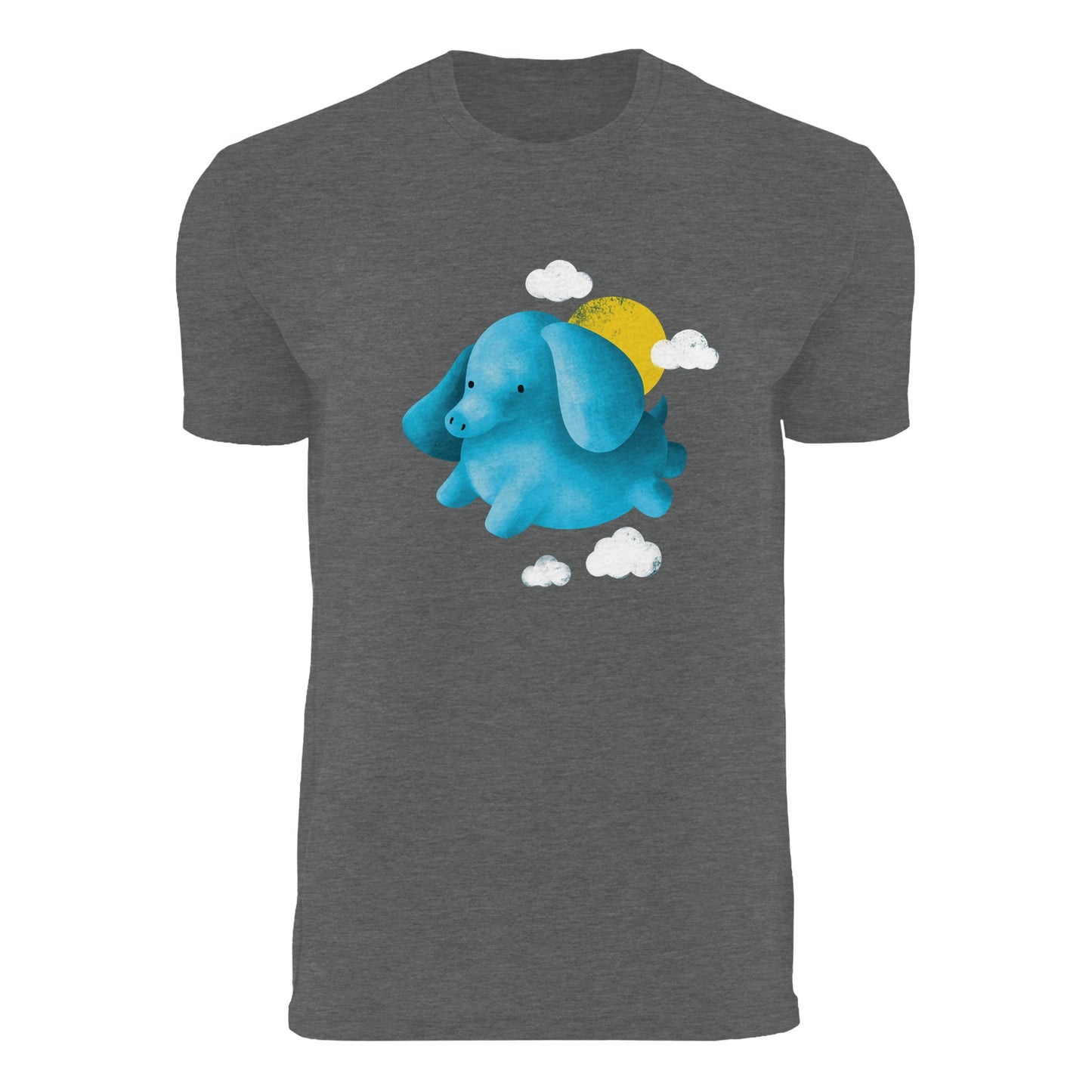 Elephant - Unisex Heavyweight Crewneck T-Shirt Print Material Creator Collective S drk heather gray