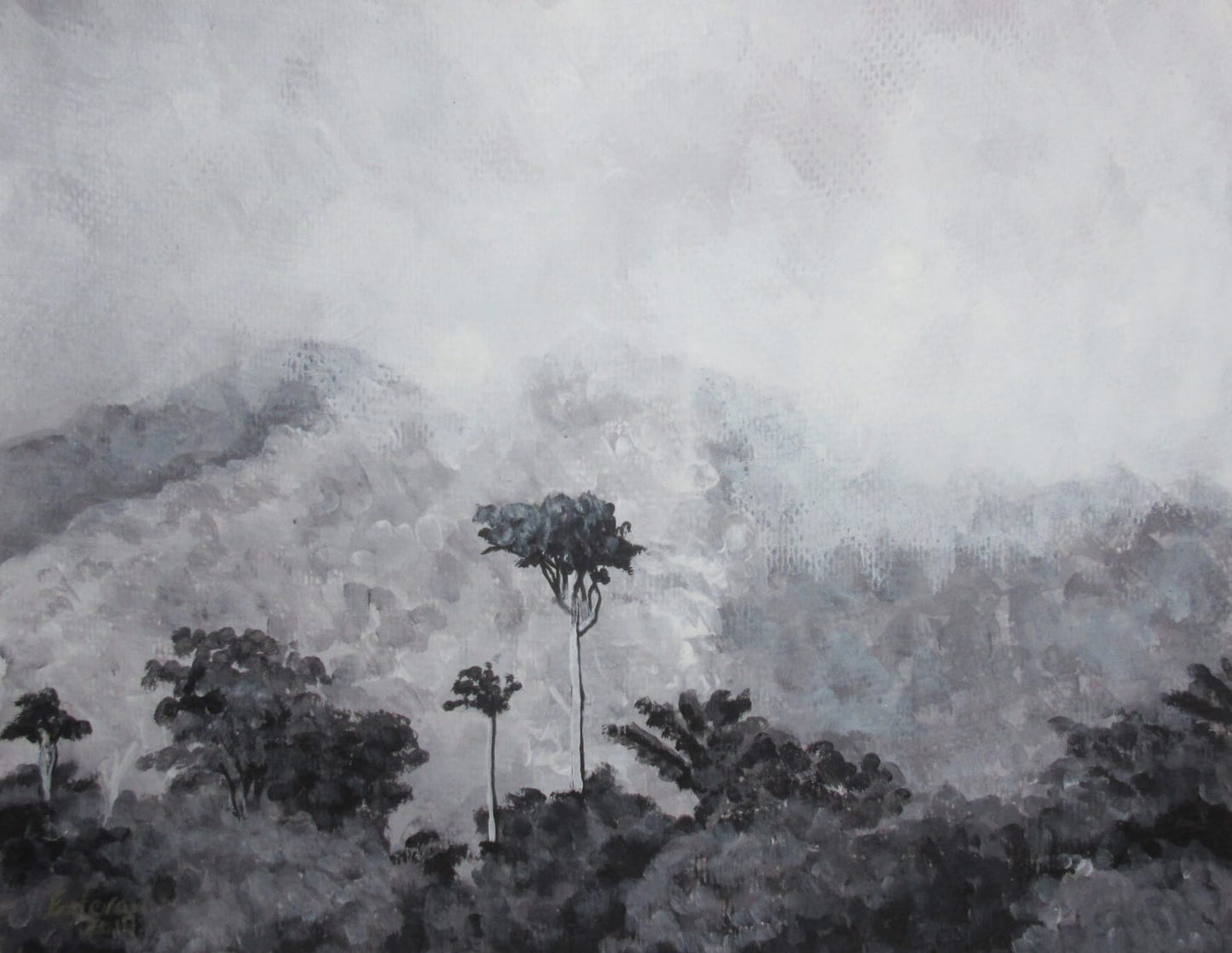 Grisaille Landscape Series: A Rainy Day in the Hills